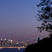 George Washington Suspension Bridge and Manhattan Skyline