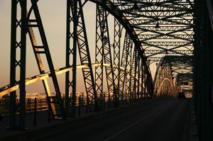 Truss Bridge in Sunset